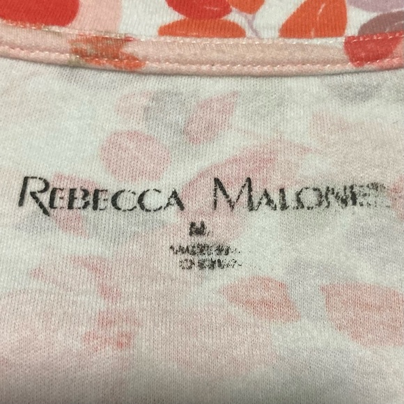 Rebecca Malone Red and Orange Floral Short Sleeve Tee - Picture 5 of 9